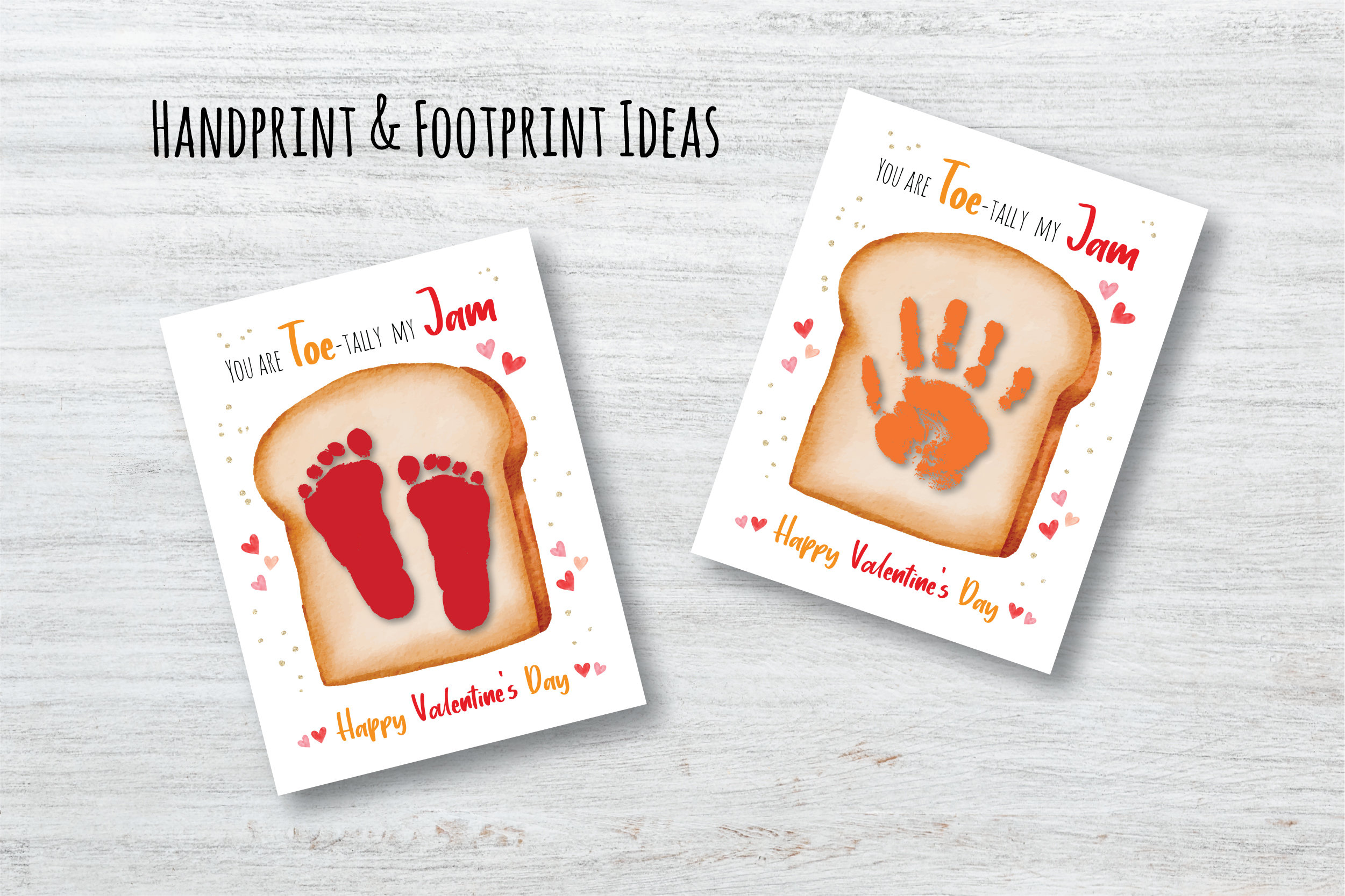 Valentine's Day Handprint Footprint Art Craft Set of 9 - Etsy Canada