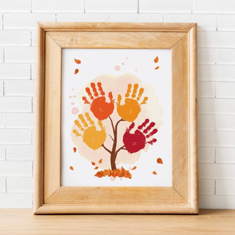 Pro Hanprint Autumn Tree Hanprint Fall Leaf Fingerprint Art Craft, Thanksgiving Gift ...