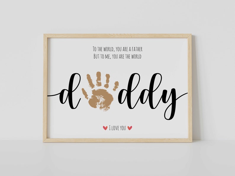 DADDY Handprint Footprint Art Craft, Father's Day Gift for Dad, DIY Baby Kids Card, Décor Nursery Memory Keepsake, Toddler Preschool Craft image 10