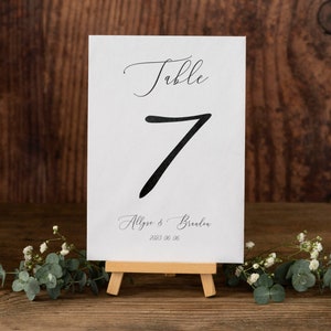 Cartes de numéro de table de mariage, signes de numéro de table, cartes imprimées ou fichier imprimable, numéro de table minimal, décor de table de siège de mariage