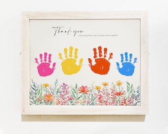 Flower Handprint Art Gift Mothers Day Gift Gigi Handprint Art DIY Hand Print Mothers Day Sign Grandma Personalized Printable