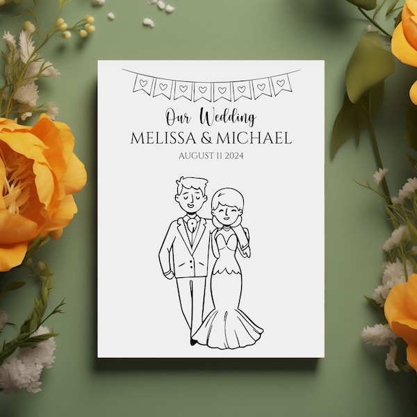 Kids Custom Wedding Coloring Pages - Etsy