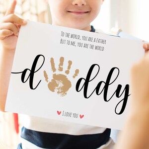 DADDY Handprint Footprint Art Craft, Father's Day Gift for Dad, DIY Baby Kids Card, Décor Nursery Memory Keepsake, Toddler Preschool Craft image 6