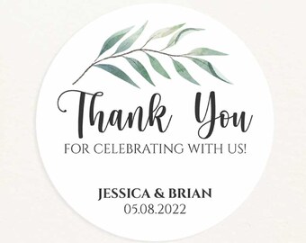 Pegatinas personalizadas para recuerdos de boda, etiquetas redondas personalizadas