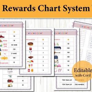 Wöchentliche Belohnungen für Kleinkinder, Kinderbelohnungs-Sternentabelle EDITIERBAR & DRUCKBAR, Kinder-Leistungsbelohnungs-Diagramm, tägliche Routine-Belohnung, Hausarbeits-Diagramm