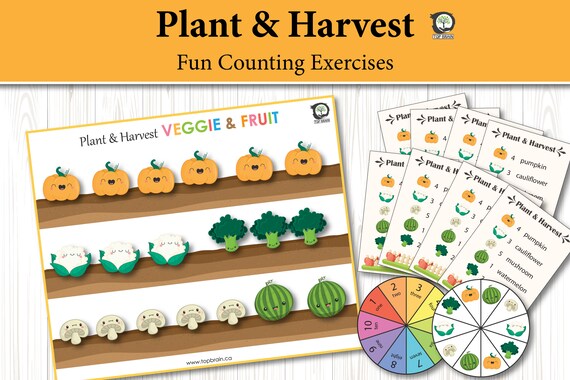 Plant &amp; Harvest Garden Counting Toddler Activities Preschool | Etsy