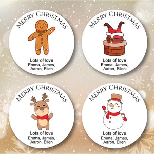 Personalised Christmas Sticker Pack, Christmas Gift Stickers, Custom Christmas Stickers, Merry Christmas Kids Stickers, Xmas Sticker Sheets