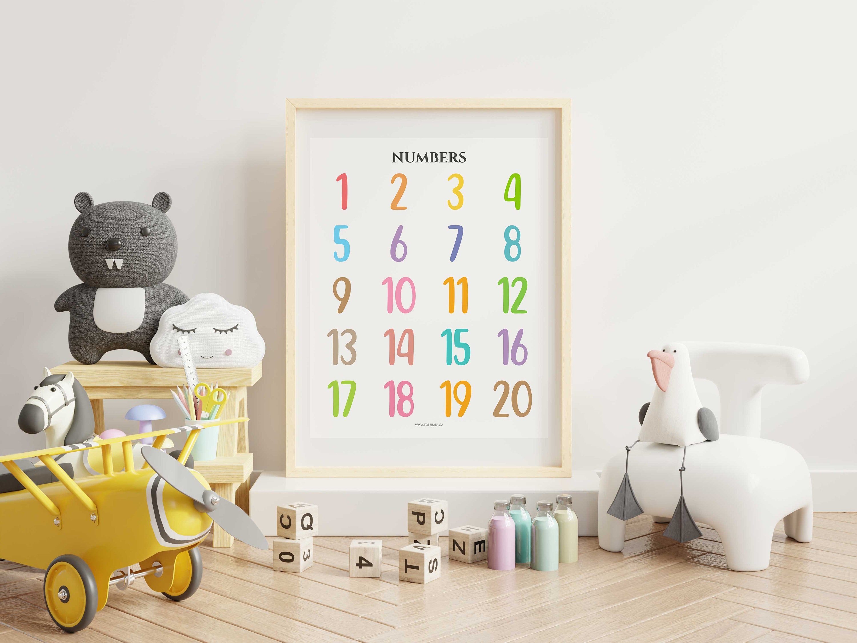 Numbers Educational Wall Art Poster Counting Playroom Prints | Etsy