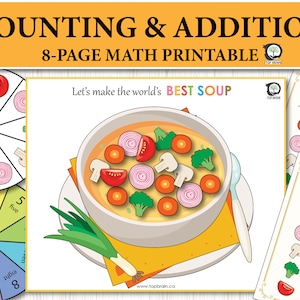 Cooking Preschool Worksheets Kids Activity, Toddler Activities, Montessori Toddler, Quiet Book Counting, Toddler Activities Busy Binder,