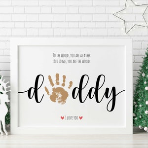 DADDY Handprint Footprint Art Craft, Father's Day Gift for Dad, DIY Baby Kids Card, Décor Nursery Memory Keepsake, Toddler Preschool Craft image 3