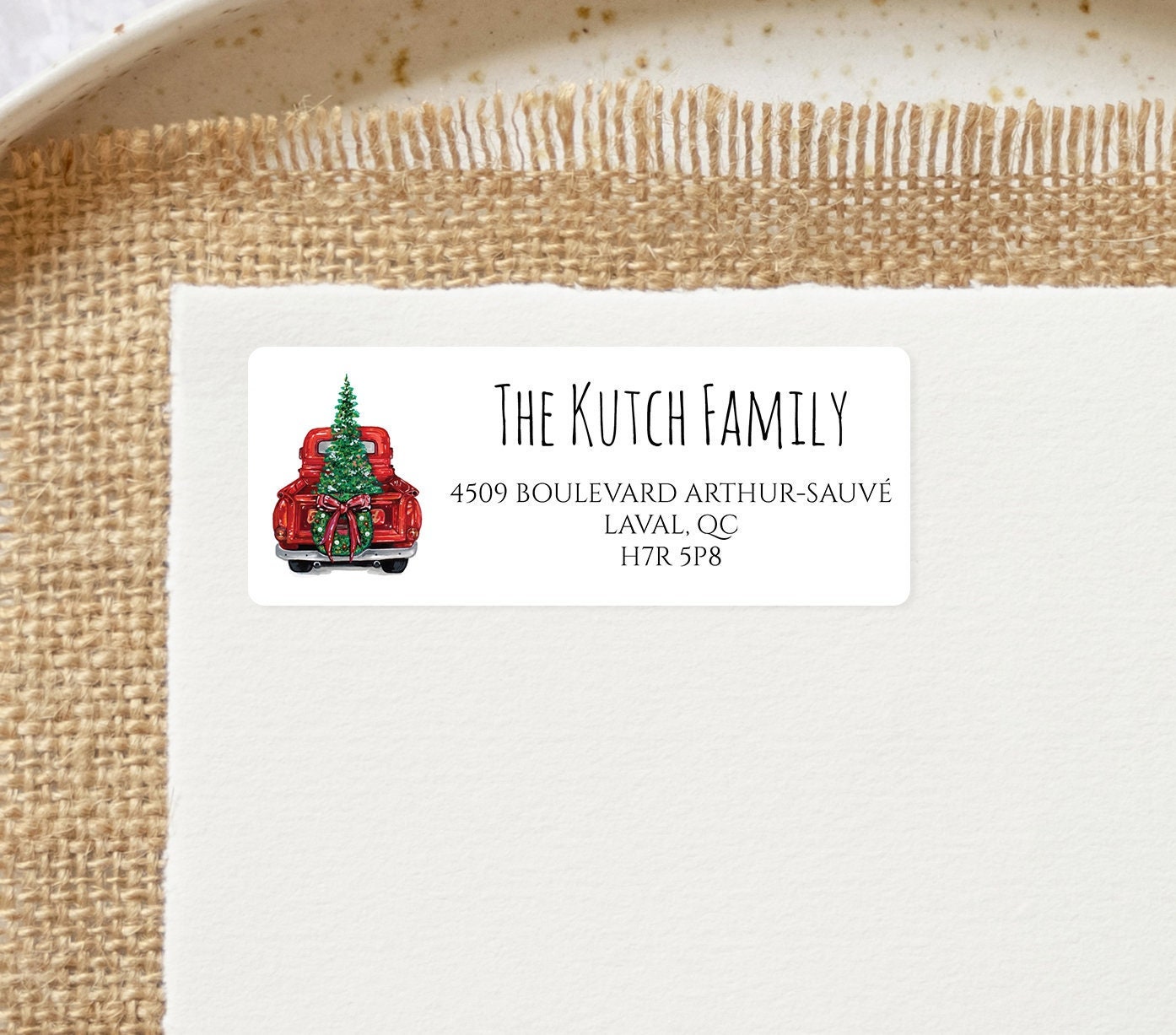 Personalized Christmas Address Labels, Christmas Tree Return Address Stickers, Custom Labels, Christmas Shipping Labels, Guest Address Label