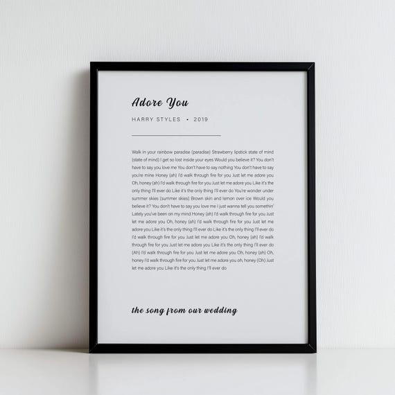 Song Lyric Card Perfect for Wedding or Anniversary, Birthday Card