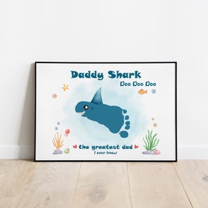 Papa Hai Handabdruck Fußabdruck Kunst Handwerk, Kinder DIY Geschenk für Papa, Geburtstagsgeschenk, Weihnachtsgeschenk für Papa, Vatertagsgeschenk