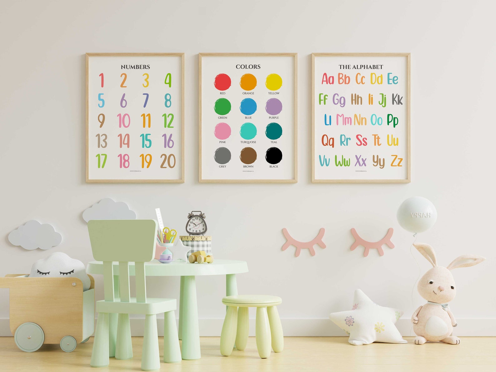 Educational Wall Art Set of 12 Classroom Posters, Home School Posters ...