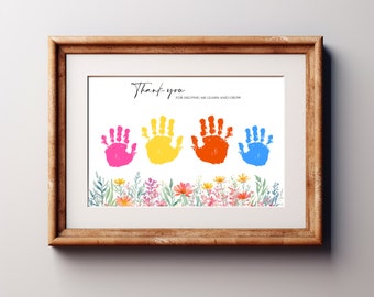 Flower Handprint Art Gift Mothers Day Gift Gigi Handprint Art DIY Hand Print Mothers Day Sign Grandma Personalized Printable