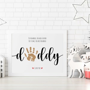 DADDY Handprint Footprint Art Craft, Father's Day Gift for Dad, DIY Baby Kids Card, Décor Nursery Memory Keepsake, Toddler Preschool Craft image 7