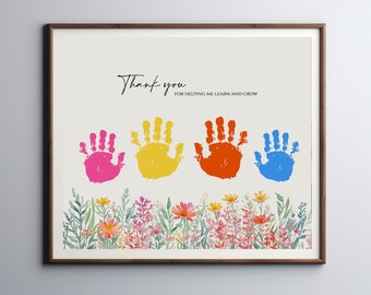 Thank You Flower Handprint Art Gift Mothers Day Gift Gigi Handprint Art DIY Hand Print Mothers Day Sign Grandma Personalized Printable
