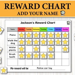 Kids Reward Chart, Child Responsibility Chart, Behavior Chart, Chore Chart, Job Chart, Tasks Chart for Children, Personalized DIY,