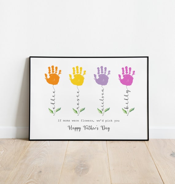 PAPÀ - Ti amo, regalo per la festa del papà, segno di legno per la festa del papà, segno di impronta fai-da-te, segno di impronta del bambino, regali per papà, festa del