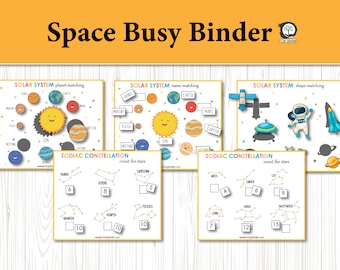 Space Book For Toddler, Planet Busy Binder, Toddler Activities, Montessori Printable, Solar System Instant Download, Learning & School