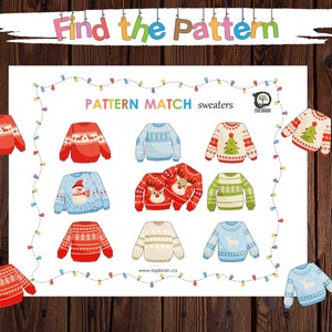 Busy Toddler Printable, Granddaughter&#39;s Gift, Grandson&#39;s Gift, Sweaters Matching Busy Book, Preschool Learning Printable, Digital Download