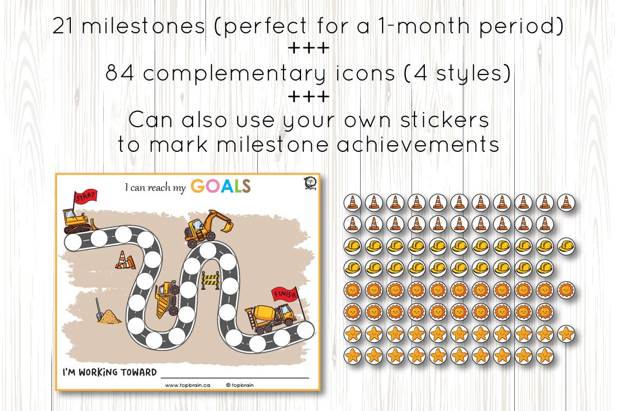 Monthly Goal Chart Kids Printable Rewards Chart Chore - Etsy