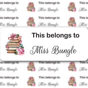 Floral Book Name Stickers, This Belongs To Labels, Teacher Labels, Teacher Book Labels, School Supplies Labels, Gift for Teachers