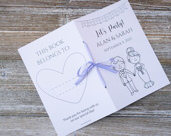 Kids Wedding Activity Book, Coloring Pages, Wedding Favors
