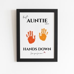 Handabdruck Kunst für Tante, Weihnachtsgeschenk für Tante, Geburtstagsgeschenk, Handabdruck Geschenke, Kleinkind Vorschulaktivität
