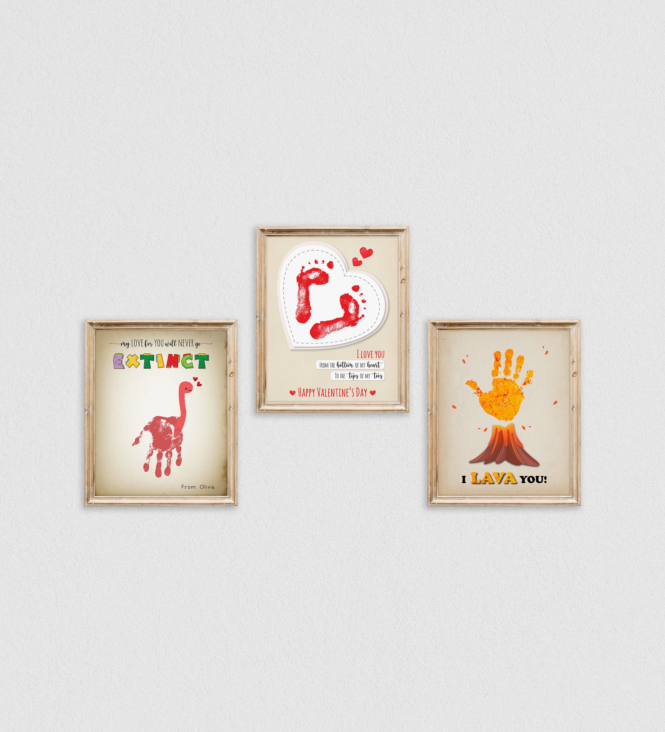 Valentine's Day Handprint Footprint Art Craft Set of 9 - Etsy Canada