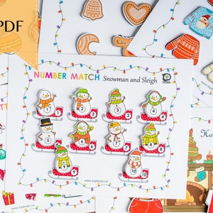Christmas Busy Book Bundle 2 Printable PDF with 6 Activities, Preschool Busy Binder, Toddler Activities, Preschool Curriculum