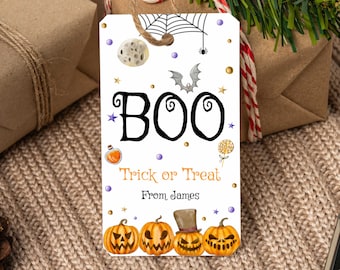 Halloween Gift Tags, Halloween Party Printable, Halloween Favor Tags Editable, Gift Tag Printable, Halloween Treats Tag, Halloween Stickers