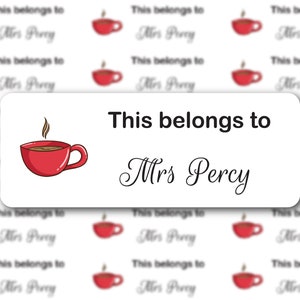 Personalized Teacher Name Labels, This Belongs To Labels, Coffee Stickers, Teacher Book Labels, School Supplies Labels, Gift for Teachers