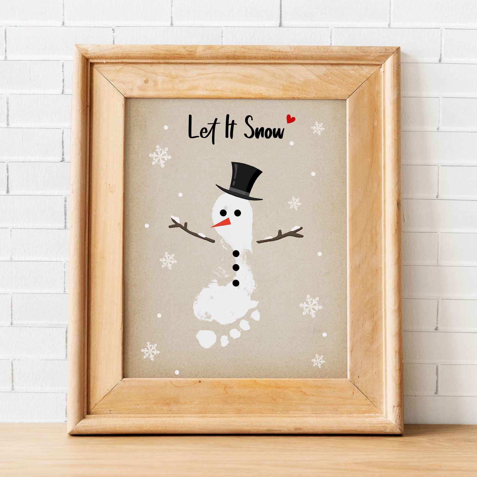 Snowman Footprint Handprint Art Craft Christmas Gift for - Etsy