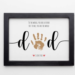 Father's Day Handprint art, Handprint Art for Dad Birthday, Personalized 1st Birthday Gift, Father's Day Handprint Poem, Father's Day Gift