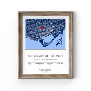 University of Toronto Karte Druck, University Graduation Geschenk, University Freshman Geschenk, neues Studenten Geschenk Poster, beste College Freund Geschenk
