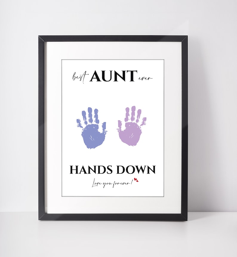 Best AUNT Ever Hands Down Handprint Footprint Art Craft - Etsy