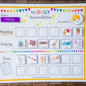 Kids Daily Responsibilities Chart 63 Extra Icons Only, Printable Daily Routine Checklist, Household Chore Chart, Daily Homeschool Planner image 6