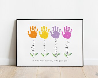 Cadeau personnalisé empreinte de main pour la fête des pères par des enfants. Cadeau DIY imprimable empreinte de main pour papa. Empreinte de la main de bébé pour la première fête des pères en téléchargement numérique
