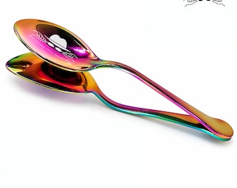 Rainbow Musical Spoons Professional ze stali nierdzewnej | Instrument rytmiczny strojony ręcznie dla osób w każdym wieku