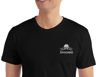 Muzyczne łyżki Zabawny prezent T-shirt Perkusja Rytm Bębny Łyżki Gracze Metro Punk Perkusiści Haftowane