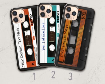 Personalized Retro Cassette Phone Case, Old Tape Cover - Fits iPhone 7, 8, SE2020, Xs, Xr, 11, 12, 13, 14, 16 | Samsung S22, S23, S24, S25