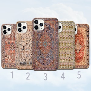 Oriental Carpet Phone Case, Persian Rug Aesthetic Colorful Cover - Fits iPhone 8, SE2022, Xr, 11, 12, 13, 14, 15, 16 | Samsung S10, S24, S25