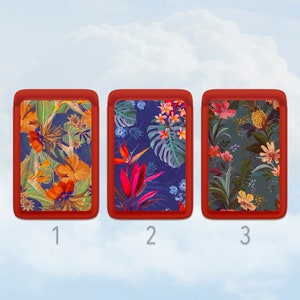 Cartera magnética con flores tropicales para iPhone 12-16, tarjetero floral estético, billetera personalizada para teléfono