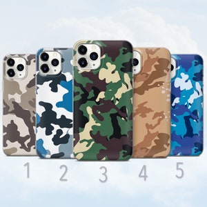 Camo Phone Case, Classic Camouflage Pattern, Military Motif Cover - Fits iPhone 7, 8, SE2022, Xs, Xr, 11, 12, 13, 14, 15 | Samsung S23, S24