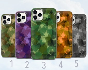 Estuche para teléfono de camuflaje, camuflaje polivinílico, cubierta con patrón militar - Se adapta a iPhone 6, 7, 8, SE2020, Xs, Xr, 11, 12, 13, 14 / Samsung S10, S20, S21, S22