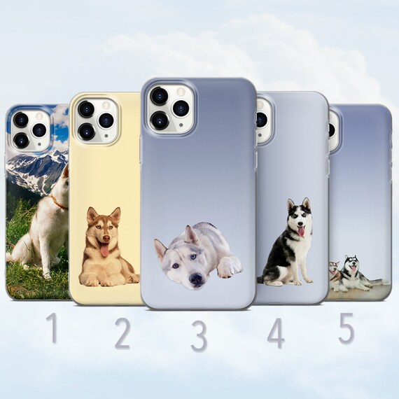 Husky Dog Phone Case, Cute Pet Lover Cover - Fits iPhone 7, 8, SE2022, Xs, Xr, 11, 12, 13, 14, 15 | Samsung S10, S21, S22, S23, S24, FE