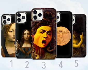 Da Vinci Phone Case, Famous Art, Iconic Oil Painting Aesthetic Cover - Fits iPhone 6, 7, 8, SE2020, Xs, Xr, 11, 12, 13, 14 | Samsung S21