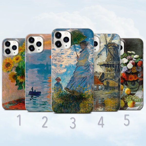 Claude Monet Phone Case, Famous Art, Iconic Classic Painting Cover - Fits iPhone 6, 7, 8, SE2020, Xs, Xr, 11, 12, 13, 14 | Samsung | Huawei