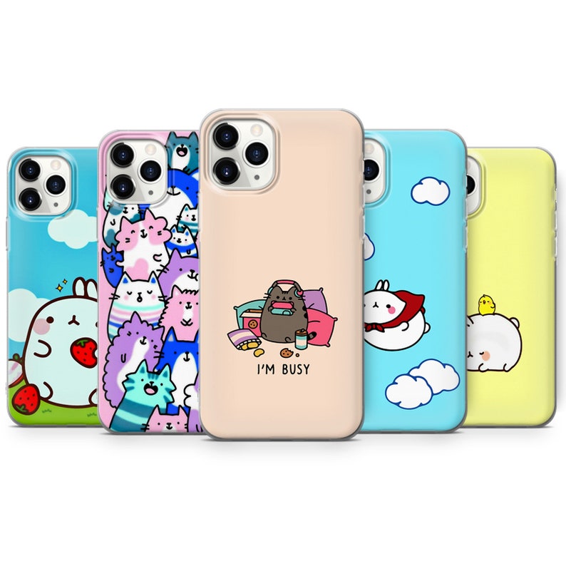 Kawaii Phone Case Cute Cat Anime Character Colorful Cartoon Etsy